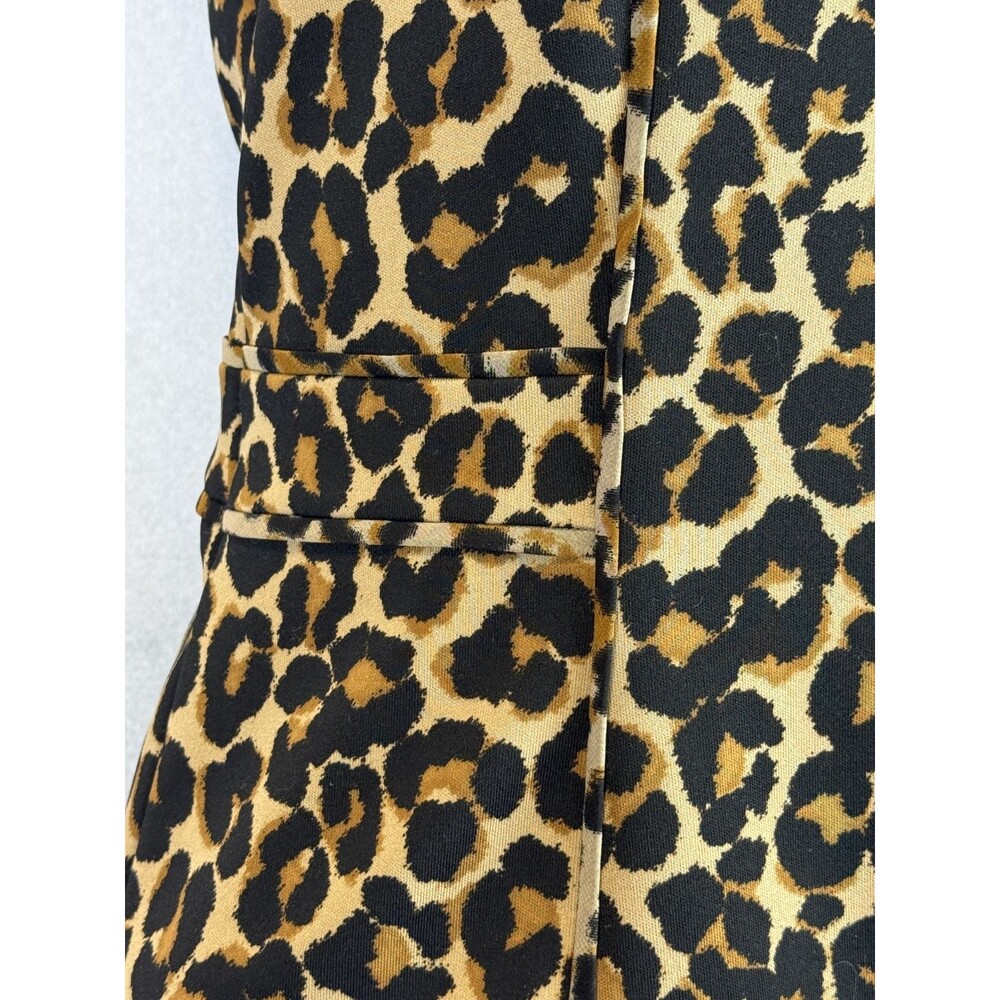 WHBK White House Black Market Leopard Bustier 6 Peplum Zipper Back Strapless - Picture 4 of 16